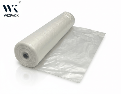 24" LDPE Transparent Plastic Tubing Roll – 200 GSM, 30 kg Roll for Laundry Garment Packing - Laundry packaging
