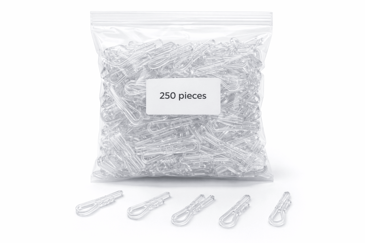 Clear Plastic Clip for Shirt Packing – R - Shape & U - Shape with grip | Pack of 250 pieces - Laundry packaging