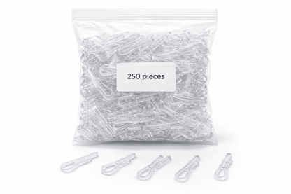 Clear Plastic Clip for Shirt Packing – R - Shape & U - Shape with grip | Pack of 250 pieces - Laundry packaging