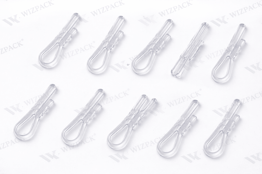 Clear Plastic Clip for Shirt Packing – R - Shape & U - Shape with grip | Pack of 250 pieces - Laundry packaging