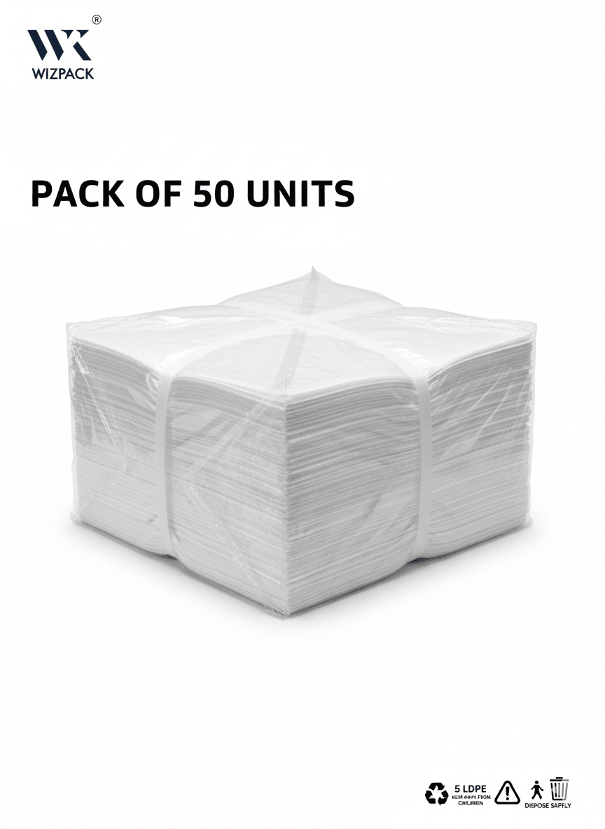 Clear Plastic Garment Bags for Suits, Coats, Blazers (24" W x 36" H) | Dry Cleaning Polybag Covers on Hanger | 5 LDPE Quality | Pack of 50 pieces. - Laundry packaging