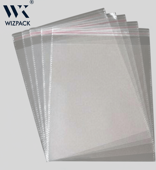 Polythelene Clear Bags | BOPP thick 50 microns quality with double sealing | Pack of 500 pieces - Laundry packaging