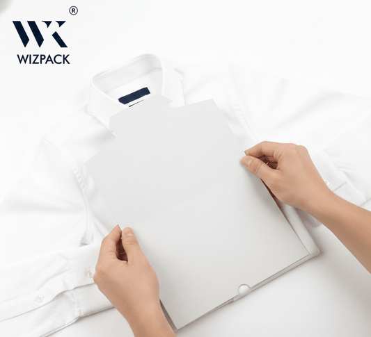 Wizpack Premium Shirt Packing Boards 9.75" × 13.75" – 450 GSM Cardboard Inserts for Professional Garment Protection - Laundry packaging